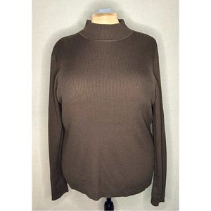🍁 Croft & Barrow Brown Mock Neck Sweater Size 2X